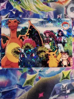Pikachu Charizard Holo Pokemon Vintage Pocket Monsters Vending Prism Sticker 369 - Image 1