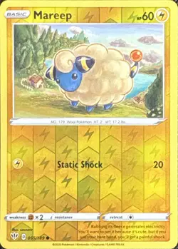 Mareep 055/189 Common Darkness Ablaze Pokemon Reverse Holo Near Mint - Image 1