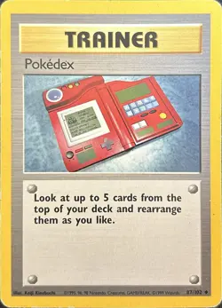 Pokedex 87/102 Uncommon Base Set Unlimited Pokemon Lightly Played - Image 1