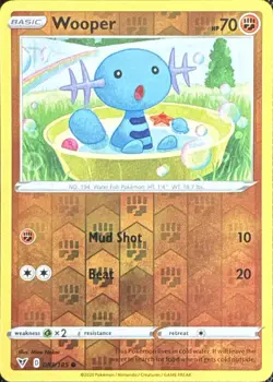 Wooper 083/185 Common Vivid Voltage Pokemon Reverse Holo Near Mint - Image 1