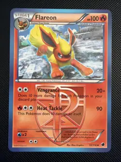 Pokemon - TCG Flareon 12/116 Uncommon Black White Plasma Freeze (2013) - Image 1