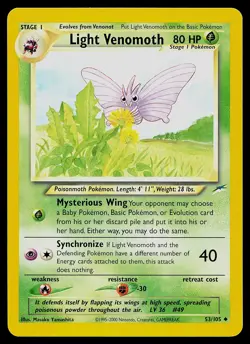 Pokemon Card - Light Venomoth Neo Destiny 53/105 Uncommon - Image 1