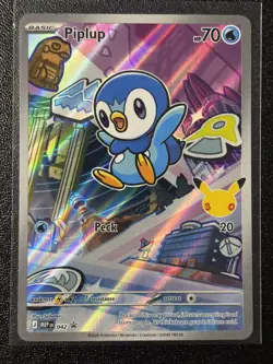 Pokemon TCG Piplup 042 1st Partner 30th Anniversary Holo Promo Card Mint - Image 1