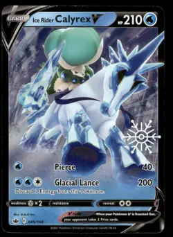 Pokemon Cards Ice Rider Calyrex V 045/198 Chilling Reign Holo V Rare NM - Image 1