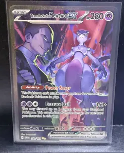 Pokemon TCG Destined Rivals Team Rockets Mewtwo EX Card 231/182 NM Condition - Image 1