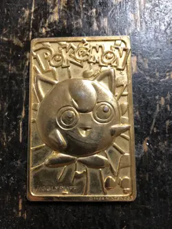 🔥Vintage Pokemon 1999 JIGGLYPUFF Burger King Promo 23k Gold Plated Trading Card - Image 2