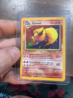 Flareon 3/64 No Symbol Error Holo Jungle Set Rare Pokemon Card - Image 3