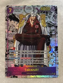 Bandai One Piece Card Game Sakazuki OP16-065 Manga Alt Art Holo Eng MINT+ CLEAN - Image 1