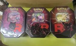 Pokemon TCG: Destined Rivals | Team Rocket Tin | Set of 3 | New & Sealed - Image 1
