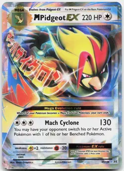 M Pidgeot EX 65/108 Holo EX Rare Evolutions Pokemon Near Mint - Image 1