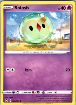 Solosis Silver Tempest 076/195 Common Pokemon Near Mint - Image 1
