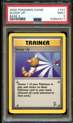 PSA 9 MINT Scoop Up 107/130 RARE Base Set 2 Pokemon Card 527 - Image 2