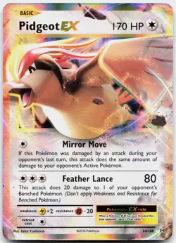 Pidgeot EX 64/108 Holo EX Rare Evolutions Pokemon Near Mint - Image 1