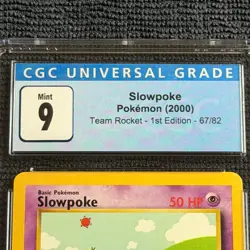 Pokemon Slowpoke 67/82 1st Ed. CGC 9 Mint Blue Label TCG 2000 Team Rocket WotC - Image 3