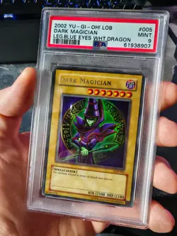 2002 YuGiOh Dark Magician LOB-005 Ultra Rare PSA 9 - Image 1