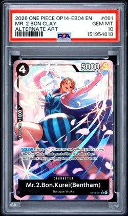 Mr. 2 Bon Clay 091 Alternate Art One Piece PSA 10 - Image 1