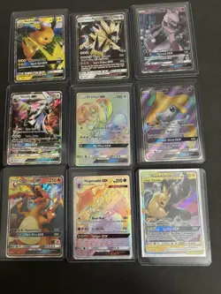 Pokemon TCG GX Holo Collection Mixed 9 Card Lot Charizard Mewtwo Pikachu Raichu - Image 1