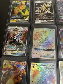 Pokemon TCG GX Holo Collection Mixed 9 Card Lot Charizard Mewtwo Pikachu Raichu - Image 2