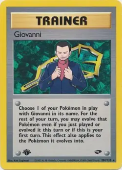 Pokemon Card - Gym Challenge 104/132 - GIOVANNI (rare) **1st Edition** - NM - Image 1