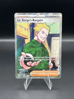 Pokemon TCG Lt. Surge's Bargain Full Art Holo Rare 170/132 Mega Evolutions M/NM - Image 1