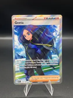 Geeta 218/197 Pokemon TCG: S&V Obsidian Flames Ultra Rare Full Art Trainer NM/M - Image 1