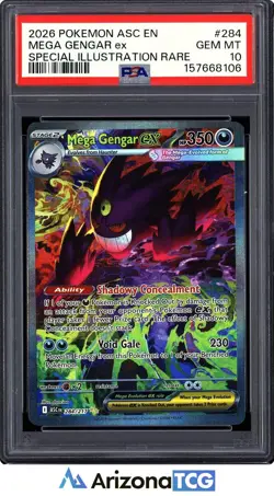 Pokemon 2026 Mega Gengar ex 284/217 SIR Ascended Heroes GEM MINT PSA 10 - Image 1