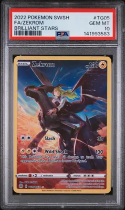 2022 Pokemon Sword & Shield Brilliant Stars TG05 Zekrom PSA 10 141993583 - Image 1