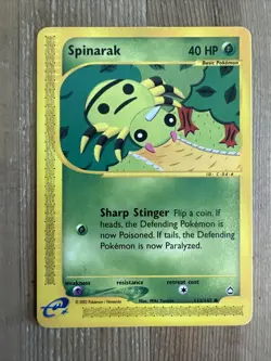 Spinarak 111/147 Common Pokemon Aquapolis Vintage WOTC E Series MP 2003 - Image 1