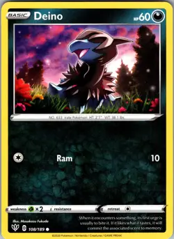 Deino Darkness Ablaze 108/189 Common Pokemon Near Mint - Image 1