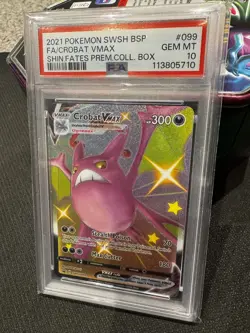 Pokemon TCG Crobat VMAX SWSH099 Shining Fates Black Star Promo Card - PSA 10 - Image 1