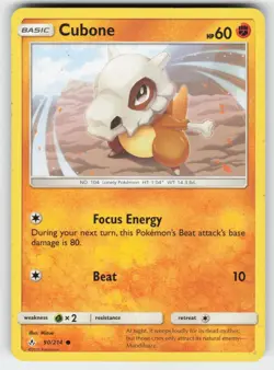Cubone 90/214 Common Unbroken Bonds Pokemon Lightly Played - Image 1