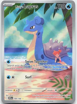 Misty's Lapras 194/182 Illustration Rare Destined Rivals Pokemon Near Mint - Image 1