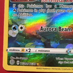 Pokemon Brilliant Stars Trainer Gallery English Vaporeon TG02/TG30 Holo IR M/NM - Image 5