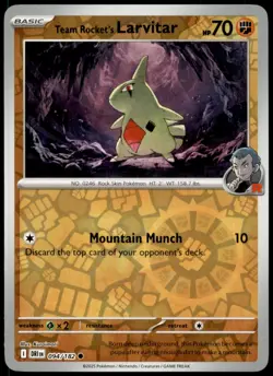 Team Rocket's Larvitar 094/182 Common Destined Rivals Pokemon Reverse Holo NM - Image 1