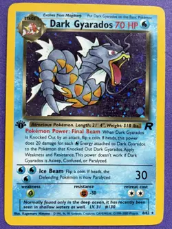 Pokemon TCG: Vintage Team Rocket 1st Edition Dark Gyarados Holo 8/82 Rare LP - Image 1