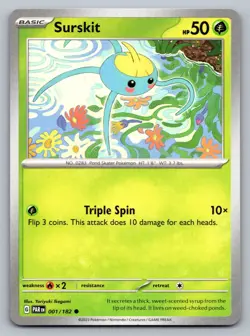 Pokemon TCG SV04: Paradox Rift Surskit 001/182 - Image 1
