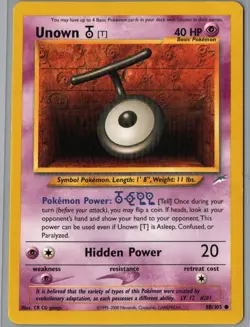 Unown [T] 88/105 Common Neo Destiny Pokemon Unlimited Lightly Played - Image 1