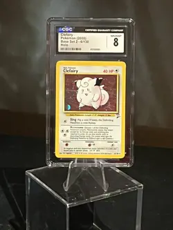 2000 Pokemon Clefairy Base Set 2 Rare Holo 6/130 CGC 8 - Image 1