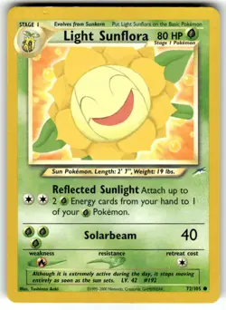 Light Sunflora 72/105 Common Neo Destiny Pokemon Unlimited Lightly Played - Image 1