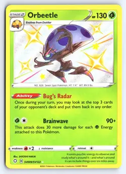Orbeetle SV009/SV122 Shiny Rare Shining Fates Shiny Vault Pokemon Holo NM - Image 1