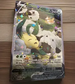 Custom Pokemon Card sleeping Leafeon - Image 1