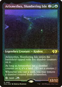 Arixmethes, Slumbering Isle Foil Etched Showcase Multiverse Legends NM MTG - Image 1