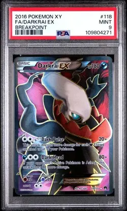 Pokemon PSA 9 Darkrai Ex #118 Full Art XY Breakpoint 2016 English - Image 2