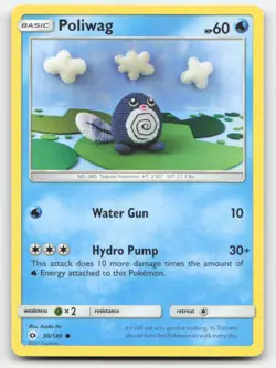 Poliwag 30/149 Common SM Base Set Pokemon Near Mint Yuka Morii - Image 1