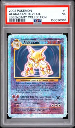 2002 Pokemon Legendary 1 Alakazam Reverse Holo PSA 3 153096964 - Image 1