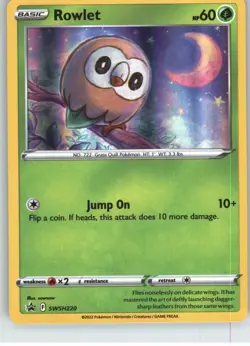Rowlet SWSH220 Holo Promo Sword & Shield Promo Pokemon Holo Lightly Played - Image 1