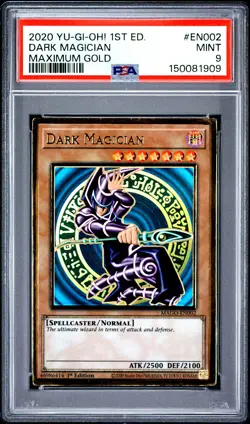 2020 YU-GI-OH! MAXIMUM GOLD 1ST EDITION #EN002 DARK MAGICIAN PSA 9 - Image 1