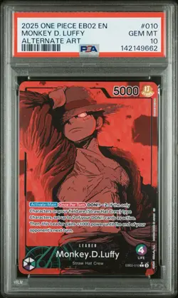 2025 ONE PIECE EB02 Anime 25th Monkey D. Luffy Alt Art EB02-010 PSA 10 - Image 1