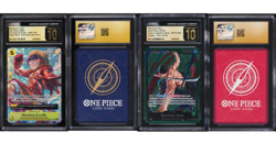 2025 CGC 10 Pristine One Piece Zoro OP12-020 & Luffy OP07-109 Promo Set - Image 1