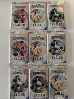 9x Fabled Booster Packs New Sealed Disney Lorcana English Rare 🔥 - Image 1